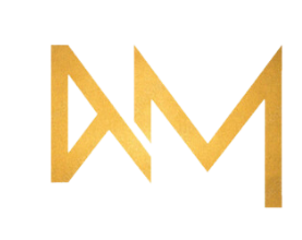 Trzy żółte kształty geometryczne.